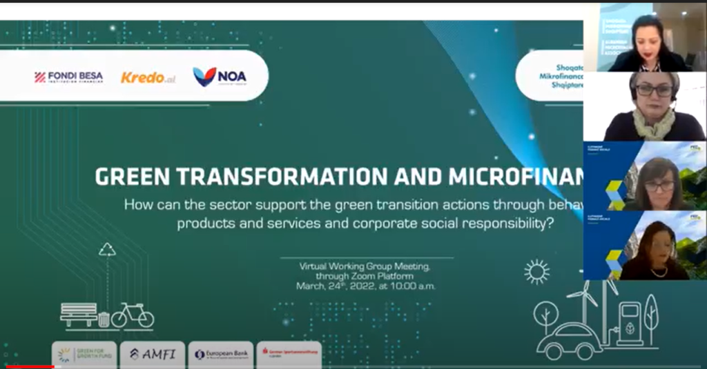 “Green Transformation and Microfinance”, Online Workshop by Albanian Microfinance Association
