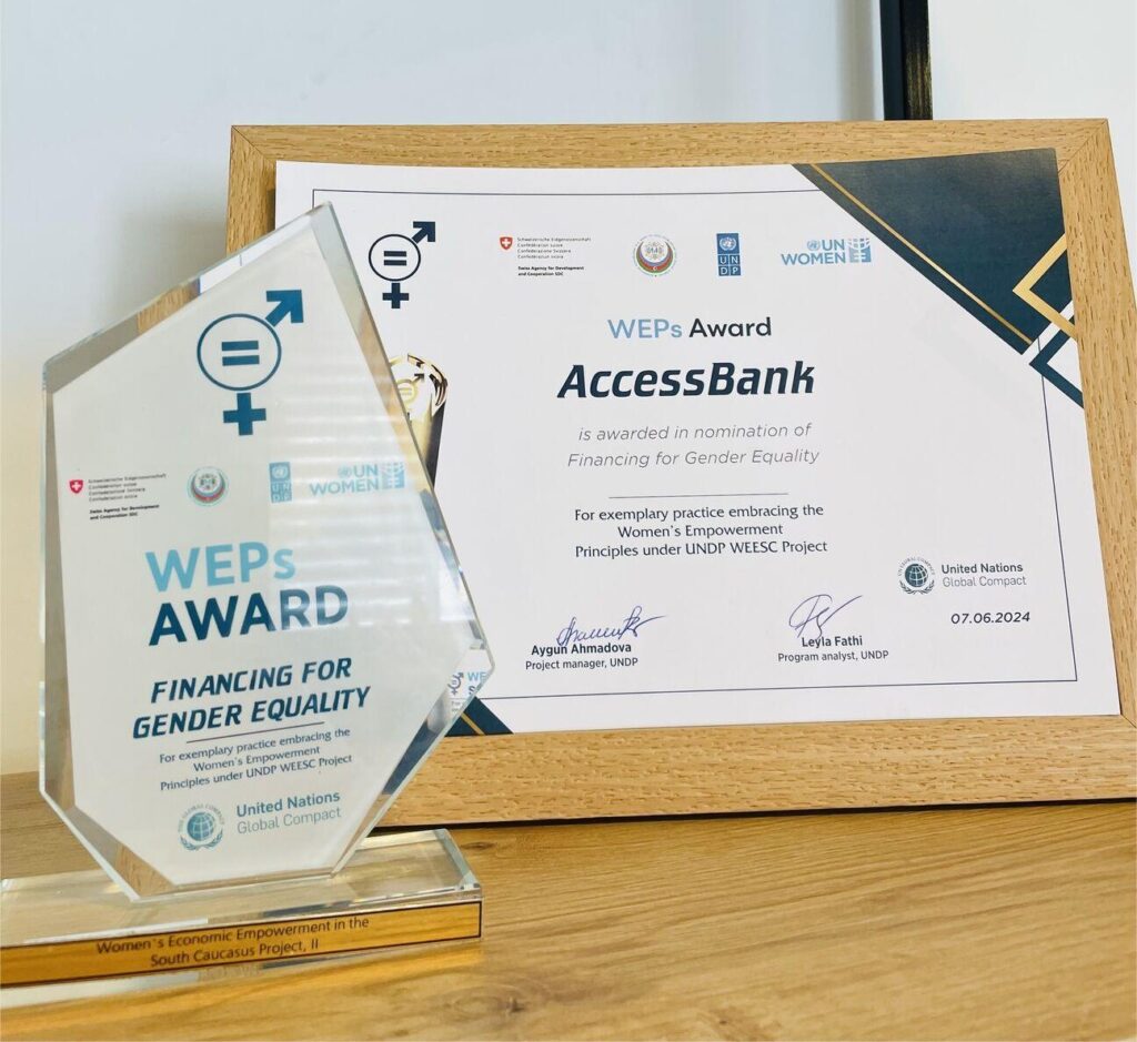 AccessBank Receives the “Gender Equality Financing” Award